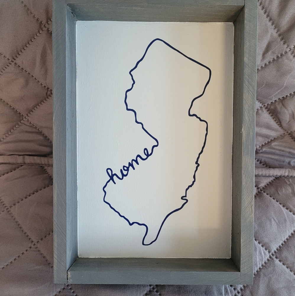 Homemade NJ wooden sign